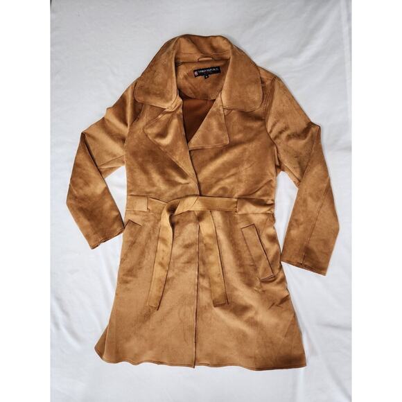 Urban Republic Faux Suede Women/S Long Duster Trench Jacket polyester/spandex - Picture 1 of 9